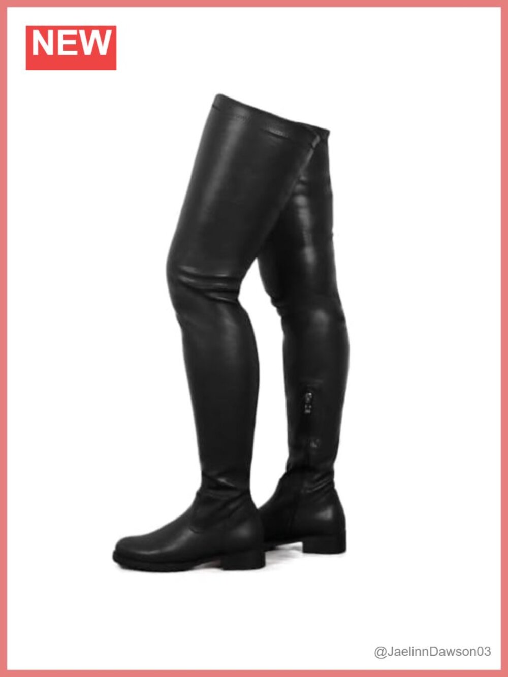 Women's Over the Knee Boots Round Toe Low Chunky Heel Faux Leather Vegan Suede